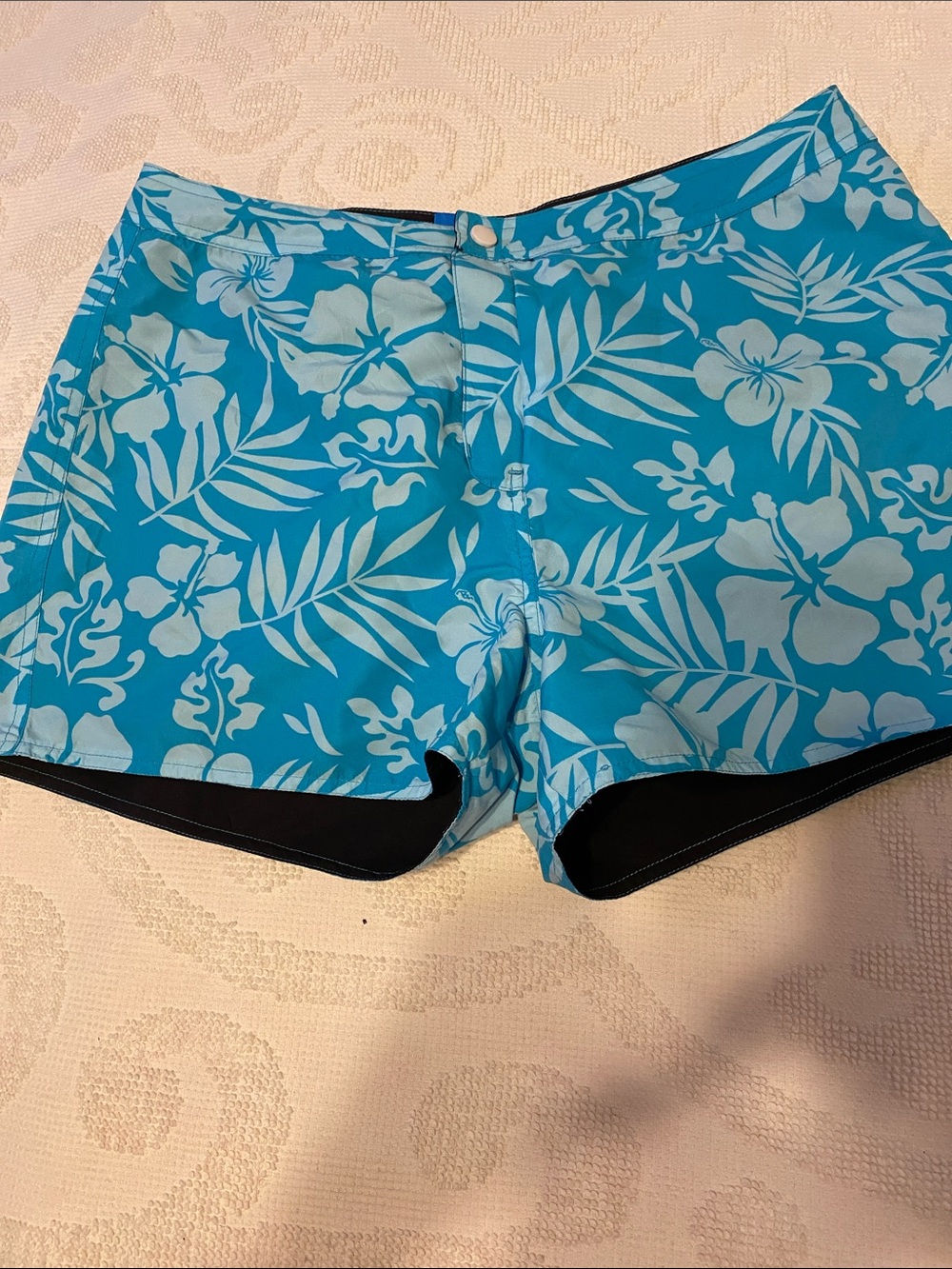 Tropical Blue Floral Bermuda Shorts